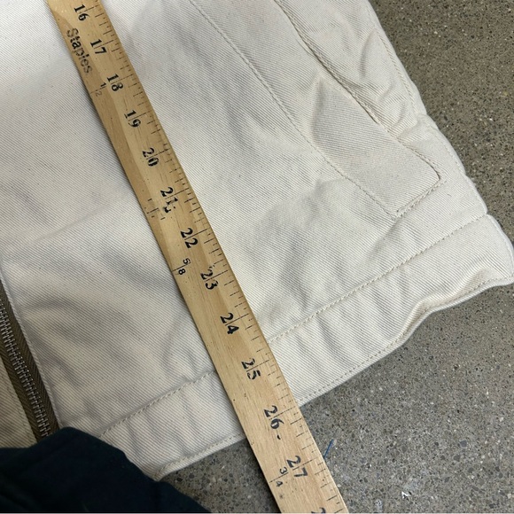 Abercrombie & Fitch Detroit Jacket Mens Small Beige Canvas Corduroy Collar Work - Picture 4 of 8